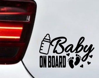 Baby on Board Car Sticker Decal Cute Gift Mom Child Parents Drive Slowly Carefully Love Children