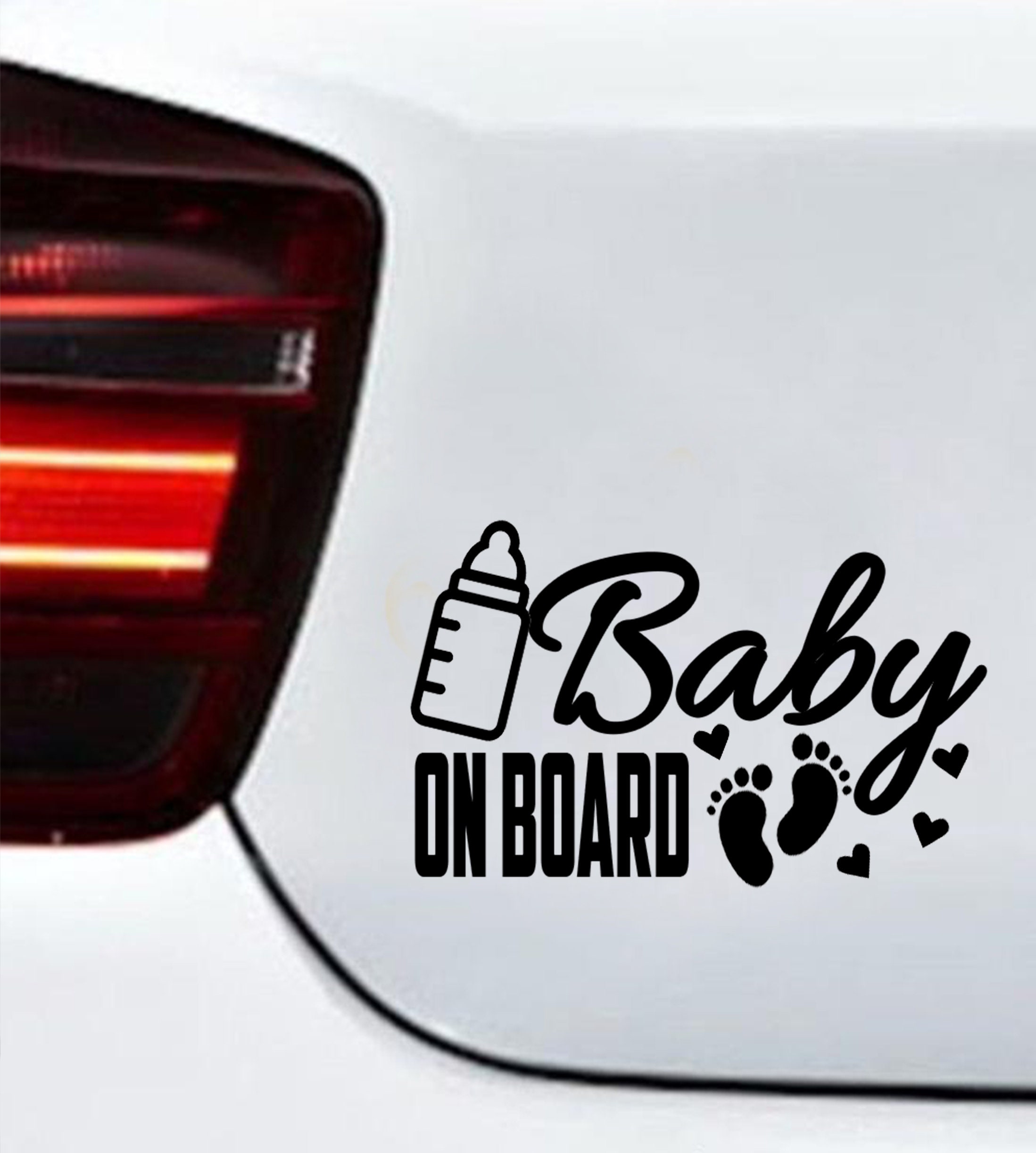 Baby on Board Eckig Füße Unisex Aufkleber Sticker Folie Auto Zubehör R123
