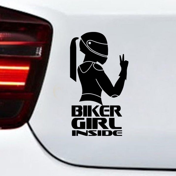 Biker Girl Inside Aufkleber/Sticker/Geschenkidee