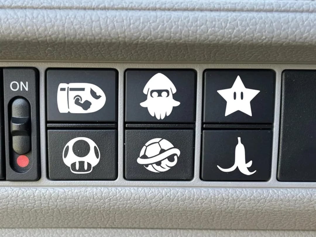 6 Super Marion Auto Dash Button Stickers, 2 X 2 Cm | Video Game ...