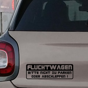 Getaway-bilklistermärke rolig bilpresentidé tuning VW leende långfinger
