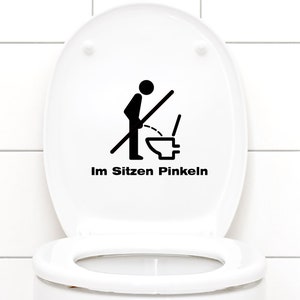 Adesivo/decalcomania/toilette seduto che fa pipì
