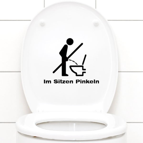 Im Sitzen Pinkeln Sticker /Aufkleber/Toilette