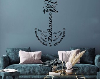 Anchor Sayings Anchor Gift Idea Home Wall Sticker Family Wall Decal Love Happiness Courage Cohesion