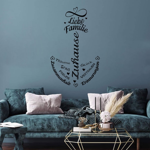 Anchor Dictons Anchor Gift Idea Home Wall Stickers Family Wall Decal Love Happiness Courage Cohesion