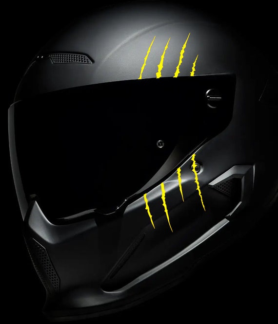 black motorcycle helmet scratched Motorcycle Helmet Sticker | Motorcycle Sticker | Claw Claws Scratches |  Motorcycle Sticker | Claw Scratches Helmet Sticker | Helmet Sticker