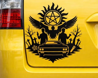 Supernatural Impala Sticker | Anti-Possession Symbol | Winchester Car Decal | Dean Sam Fan Sticker | Rear Window Vinyl