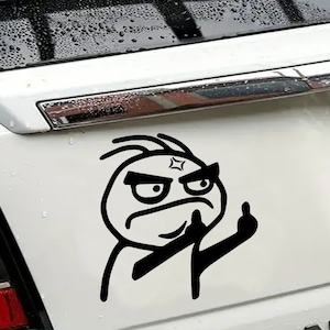 Middle Finger Meme Sticker Personalized Text Vinyl Sticker Personalized Car Motorcycle Household Window Style Tuning