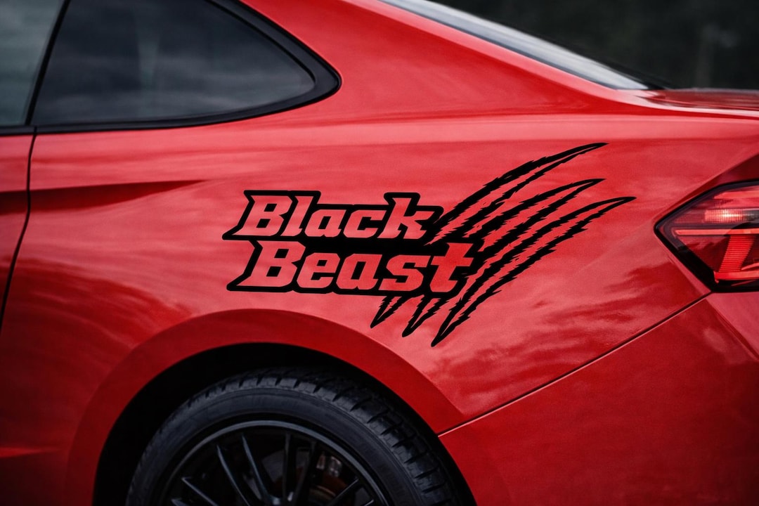 Black Beast Car Sticker | Claw Scratch Car Decal | Beast Claw Sticker ...