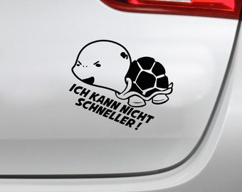 Schildkröte Ich kann nicht schneller Lustig Sticker Autoaufkleber Geschenkidee