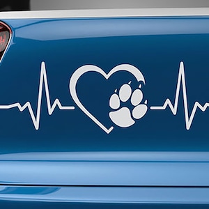 Hunde Herzschlag Sticker Aufkleber/Tiere/Liebe