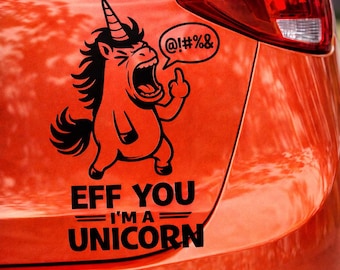 Unicorn car sticker funny | Funny Unicorn Car Sticker | Vinyl Decal Waterproof | Car sticker tuning