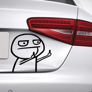 Middle Finger Meme Sticker Personalized Text Vinyl Sticker Personalized Car Motorcycle Household Window Style Tuning