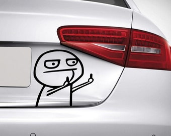 Middle Finger Meme Sticker Personalized Text Vinyl Sticker Personalized Car Motorcycle Household Window Style Tuning