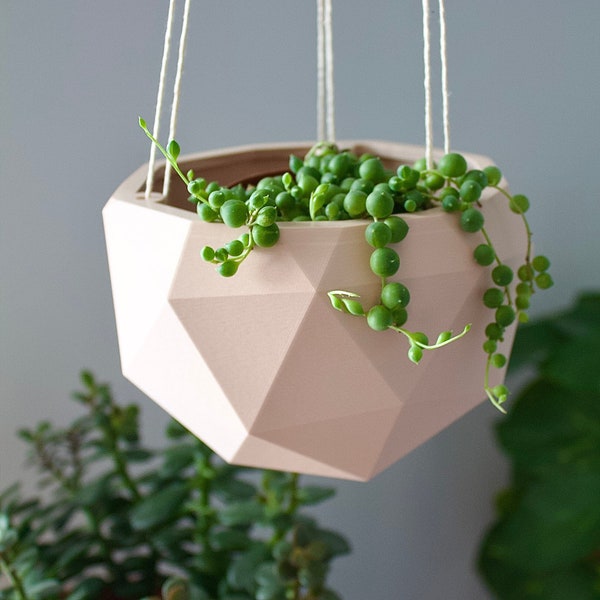 Dome Planter | Round Hanging Pot | Geometric Pot | Succulent Planter | Minimalist Decor | Eco Friendly | 3D Printed | Trailing Succulent Pot