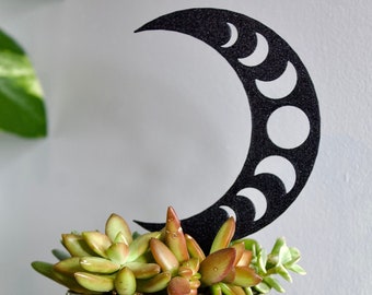 3D Printed Moon Phase Plant Stake: Lunar Trellis, Goth Halloween Decor