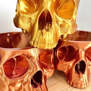 Hanging Skull Planter Small Hanging Pot Halloween Decor Succulent Planter Trailing Succulent Planter Eco Friendly 3D Printed Copper