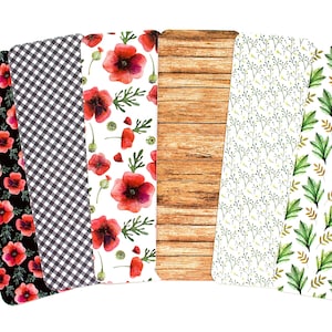 Wild Poppy Laminated Bookmark: Double Sided Book Lover Gift
