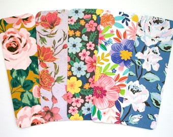 Handmade Floral Laminated Bookmark: Double Sided Summer Flowers