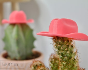 Tiny Plant Hat | Cactus Cowboy Hat | 3D Printed | Plant Gift | Plant Accessory