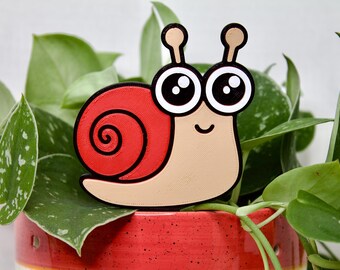 3D Printed Snail Plant Stake: Indoor Garden Decor