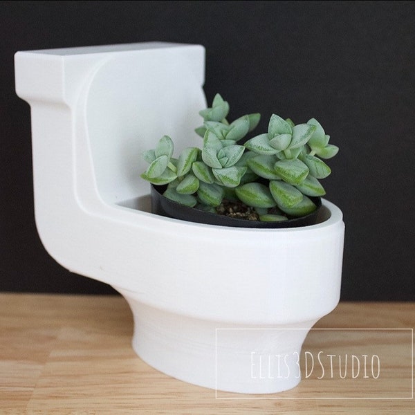 Toilet Planter | 3D Printed | Novelty Gift | Throne Pot | Small Succulent Planter | Eco Friendly