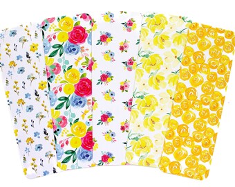 Polka Dotted Floral Bookmarks | Double Sided Bookmark | Laminated Bookmarks | Book Accessory