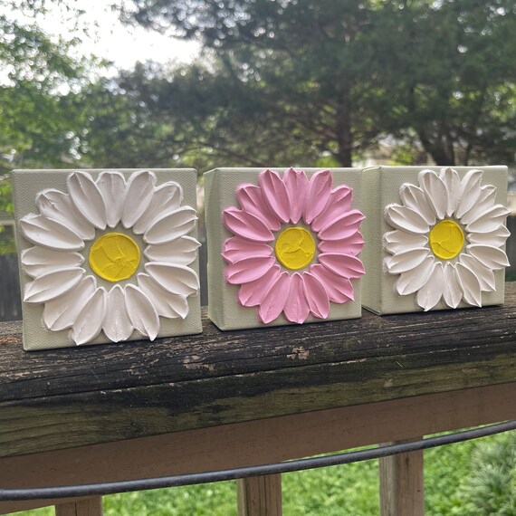 Mini Floral Painting Set: 3D Textured Flower Art, 4