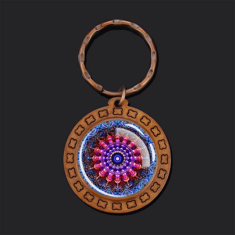 Mandala Labyrinth Keychain Journey to Inner Peace and Unlock Etsy