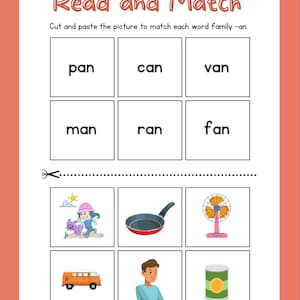 Read and Match Worksheets - Etsy