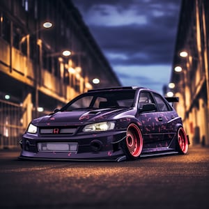 Civic Type R Mugen File Printable Poster rally car car art ai art wall art