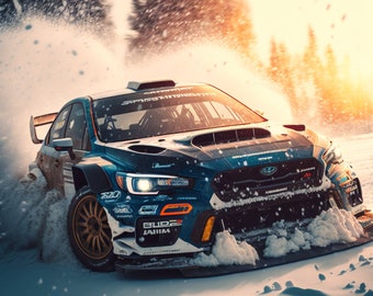 Subaru STI Digital File Rally Car AI Art Poster Car Poster - Etsy