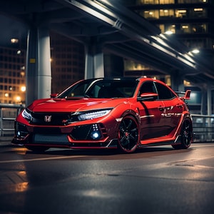 Civic Type R File Printable Poster rally car car art ai art wall art