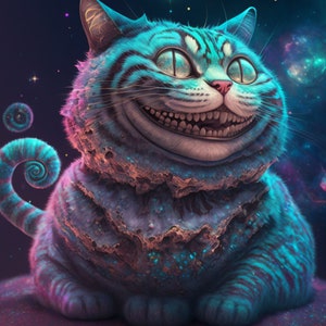 Cosmic Kitty Printable Poster Ai Art Wall Art