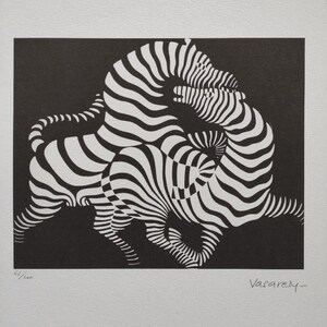 Victor Vasarely Signed Playful Zebras Certificate, Opt Art - Etsy