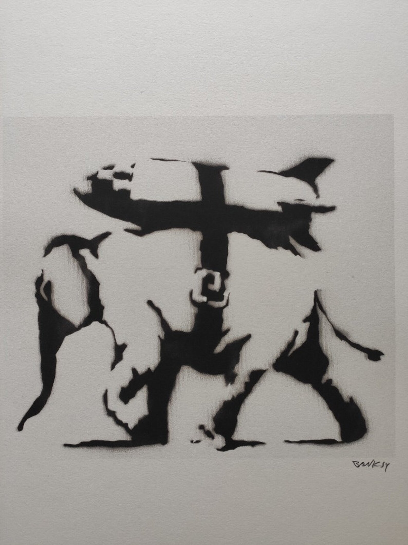 BANKSY ELEPHANT With BOMB Certificate Banksy Wall Art Etsy