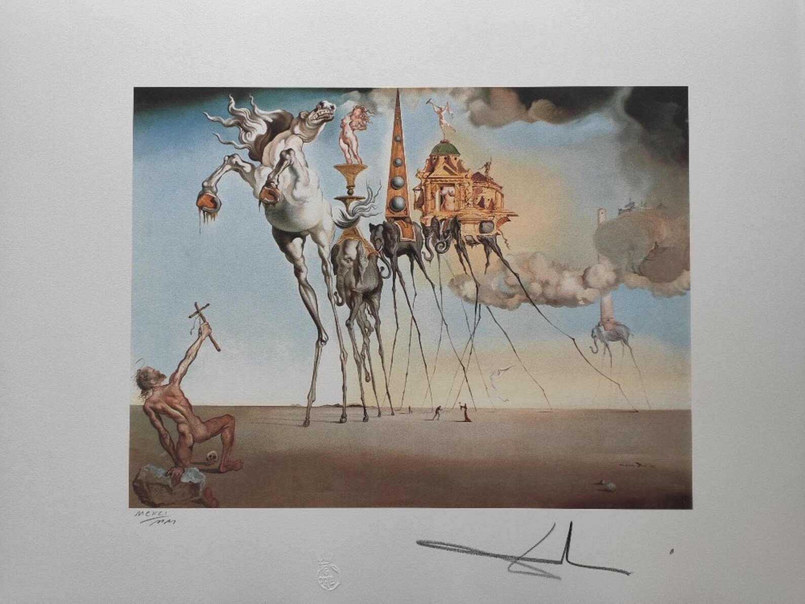 Salvador Dali Hand Signed Lithograph The Temptation of St. Etsy
