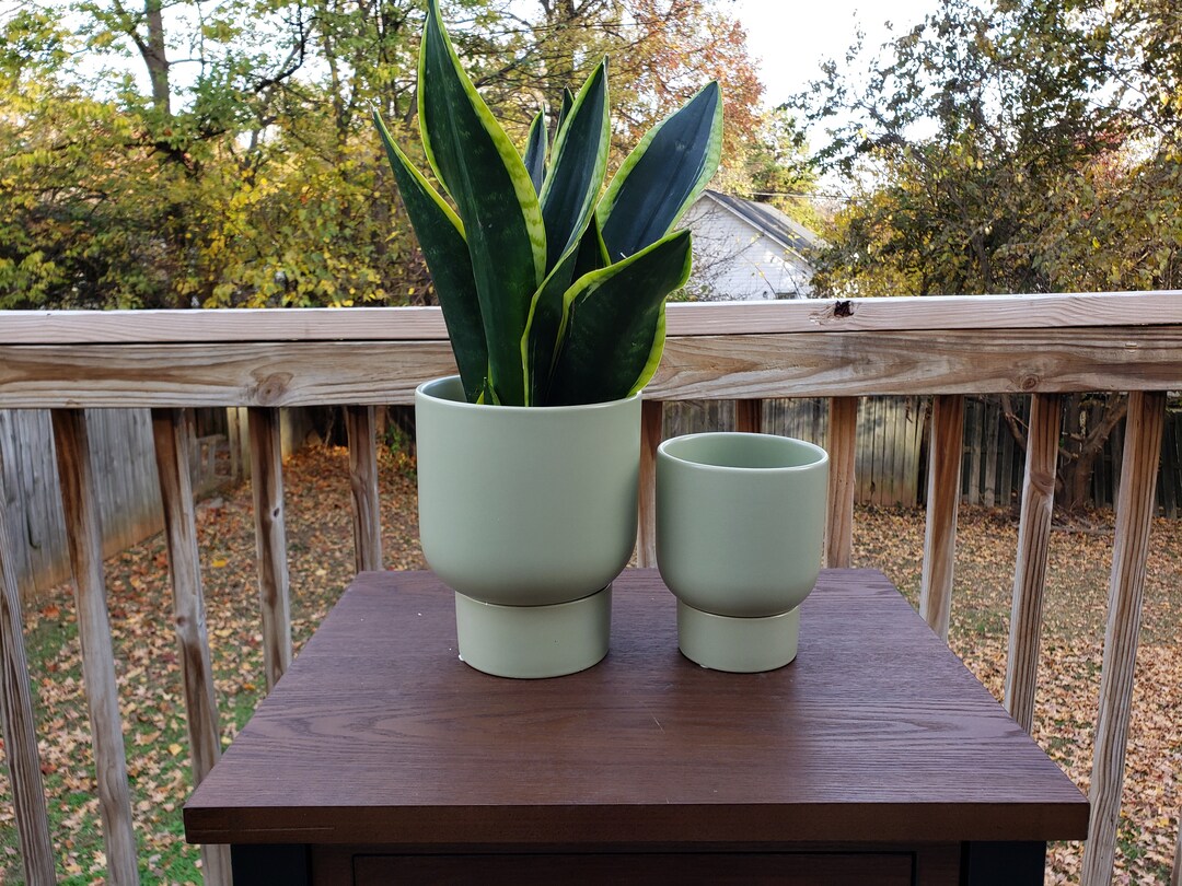 Indoor Ceramic House Plant Pot With Drainage Hole and Water Tray shade