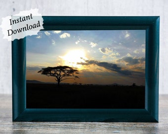 Digital Download, Sunrise Serengeti, African landscape, Nature Photography, Wall art, Home Décor, Digital Photography, Instant Download.