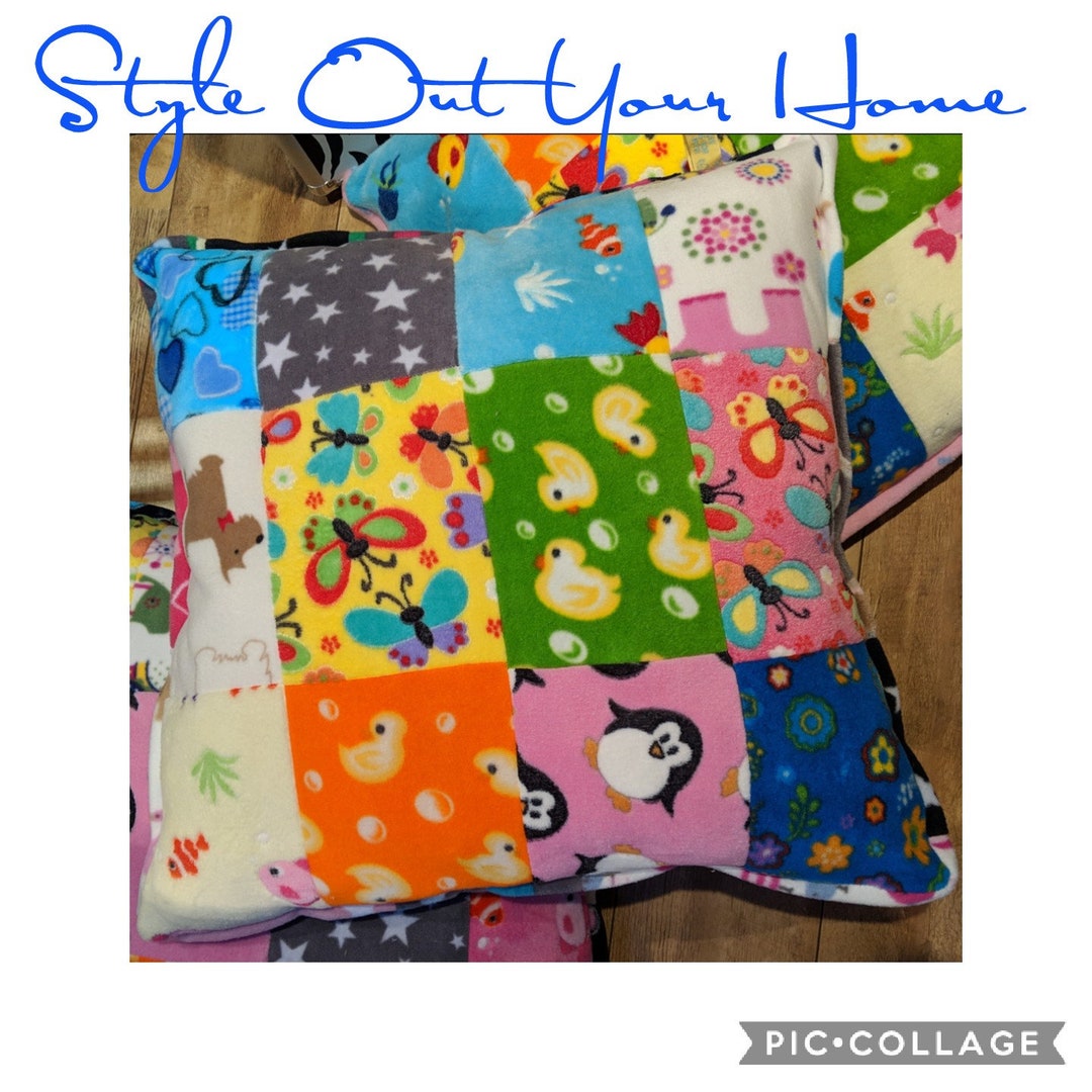 24' X 24' Extra Large Cushions Floor & Sofa FILLED Patchwork Fleece