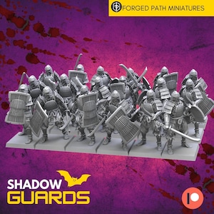 Skeleton Shadow Guards Warrior Infantry Unit | Samurai Miniature | Wargaming Fantasy Undead Skeleton Japanese Samurai Miniature | 32mm scale
