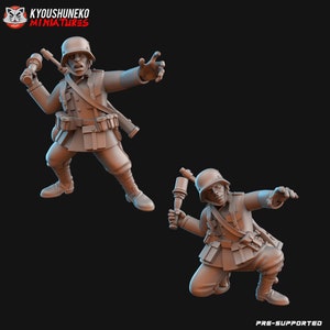 WW2 German Soldier Grenade Thrower | Tabletop Wargames Historical German Army Military Soldiers WW2 Miniature | World War 2 Wargaming |