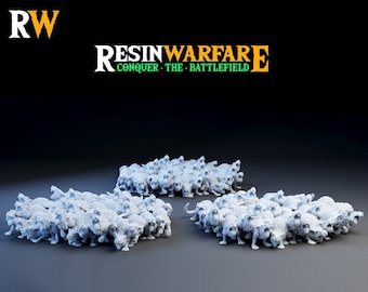 Swarm of Rodents | Ratmen Vermin Warrior | Unpainted Resin Model 32mm scale Wargaming D&D Role play Fantasy Rat Miniature | Resin Warfare