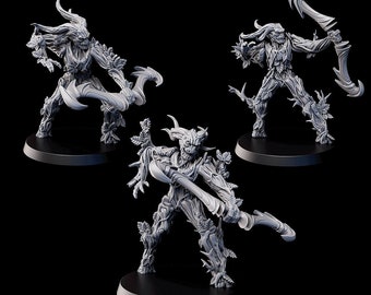 Treemen Hunters | Humanoid Forest Creature with Bow | Elves | 3d Printed Wargames Roleplay DnD Fantasy Miniatures | Elf Army | Kyoushuneko