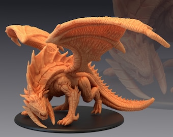 Adamantine Dragon | 28mm scale Dungeons and Dragons Miniatures for Tabletop Gaming | Wargaming Fantasy Miniatures | 3d printed | Dragons