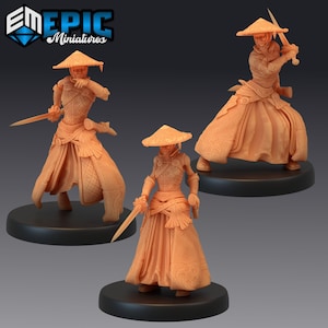Epic Miniature Warrior Monk Female | 28mm scale Miniatures | Yokai Mayhem | Medium Sized Miniature