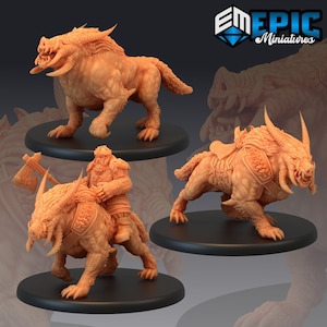 Arctic Boar | Miniaturas de Dungeons and Dragons em escala de 28 mm para jogos de mesa | Miniaturas de fantasia de jogos de guerra | Impresso em 3D | Wild Boar