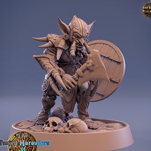 Goblin Hooka Gutter | Goblin Warrior Fighter | Unpainted Resin Model 32mm scale Tabletop Wargaming Fantasy RPGs D&D Goblin Miniature