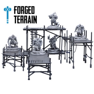 4-Set Scaffolding Terrain Bundle | Modular Wargaming Scenery | 28mm-32mm Scale | Sci-Fi | Steampunk | Fantasy | D&D