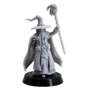 Wizard Mage Human Sorcerer Miniature Fantasy Minis 28 mm Dungeons and Dragons-figuur